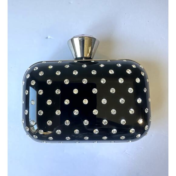 Jimmy Choo Plastic Rhinestone Pink Crystal Black clutch Bag - Picture 2 of 16